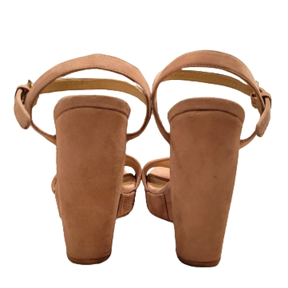 Stuart Weitzman Tan Suede Slingback Wedge Sandals 9M VW 96267 EUC - Picture 3 of 7